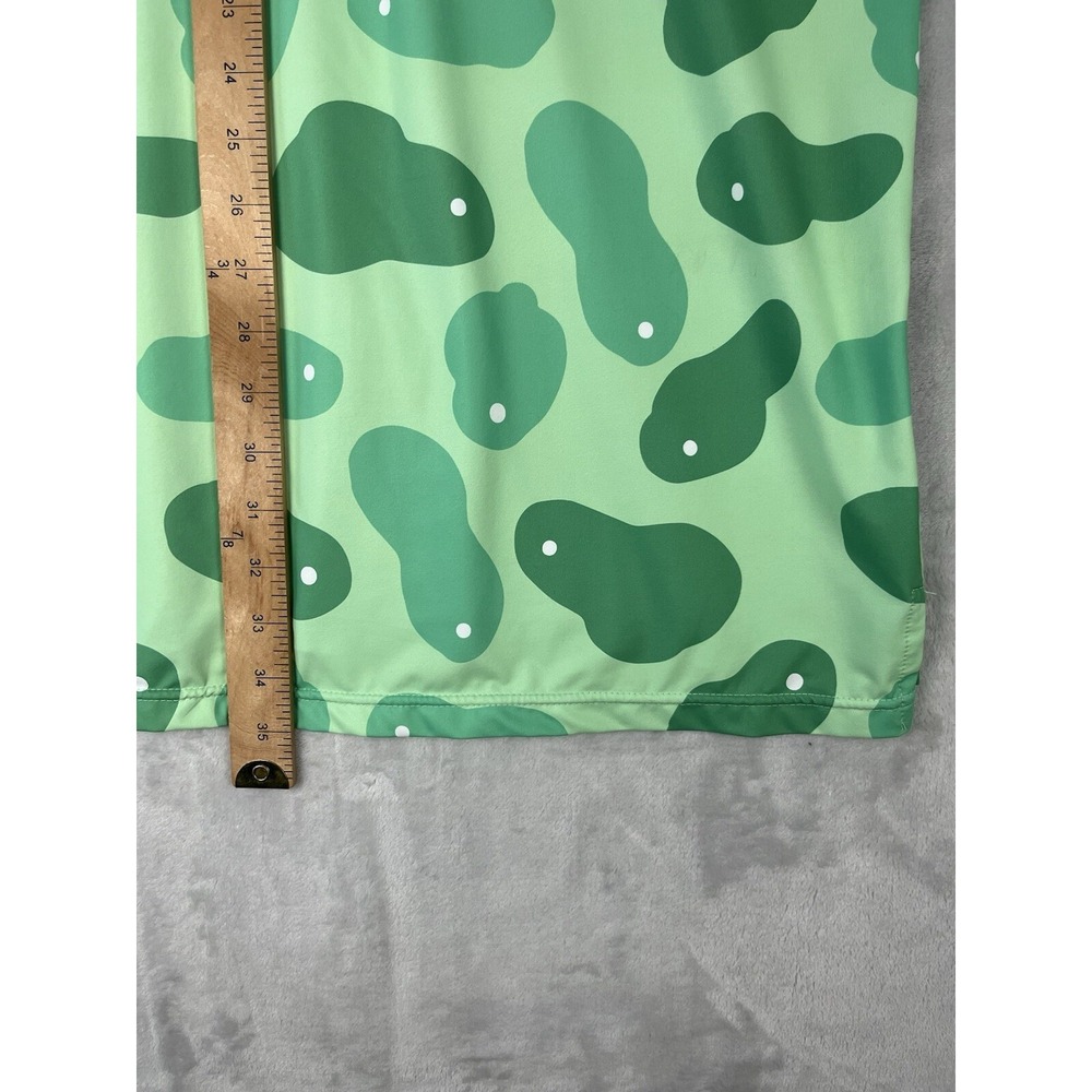 SOSIK Men Golf Polo XL Green Golf Putting Print Stretch Short Sleeve Performance - Picture 6 of 12